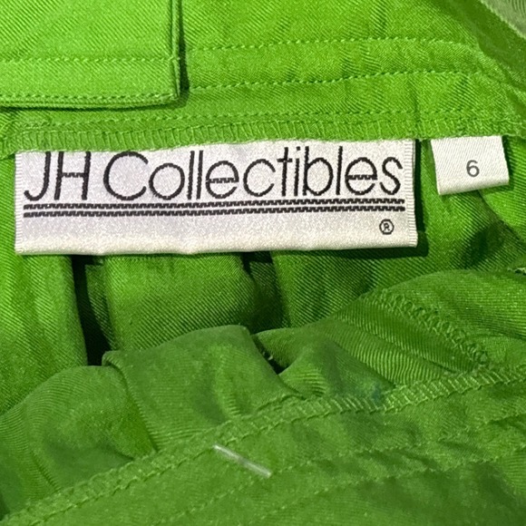 Vintage Green 100% Silk Skirt Midi women Pleated Pockets NEW sz 6 - Picture 3 of 11